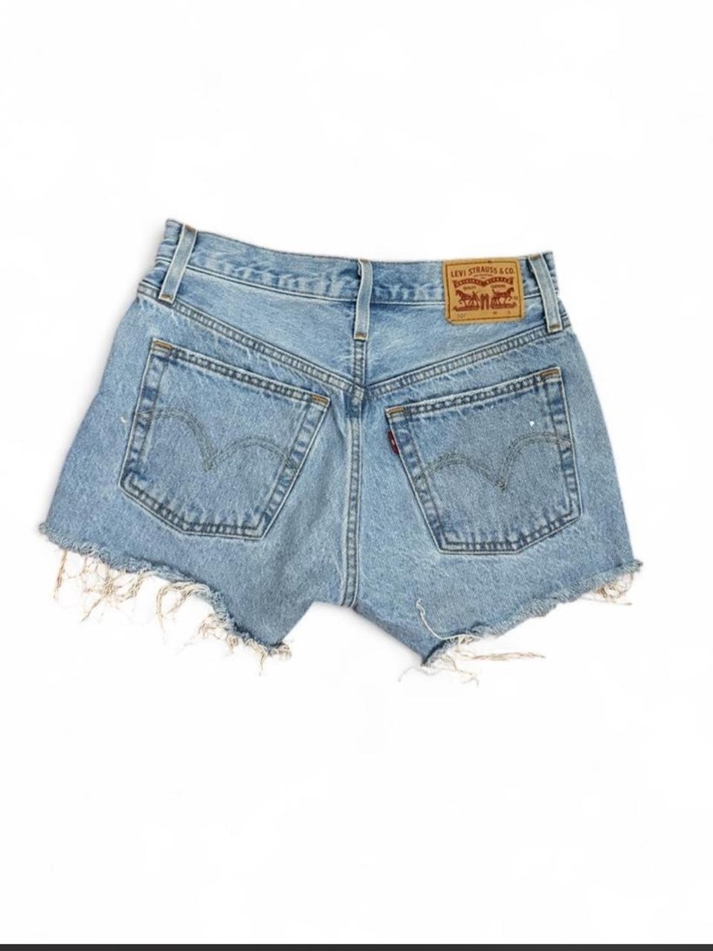 Levi’s 501 Distressed Cutoff Denim Shorts W25 Light Wash Y2K Festival